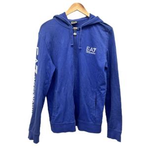 パーカー 上着 XXL 青 ブルー ジップアップ フード付き 長袖 ロゴプリント /NP ECE005