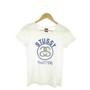 Tシャツ S 白 ホワイト 半袖 ロゴプリント ラウンドネック /AO17 ECA005