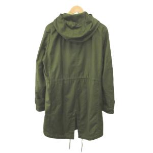 TAKEO KIKUCHI ミリタリーコート 4 カーキ フード付き 長袖 ドローストリング ミドル丈 /MD GY70