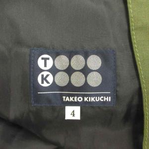 TAKEO KIKUCHI ミリタリーコート 4 カーキ フード付き 長袖 ドローストリング ミドル丈 /MD GY70