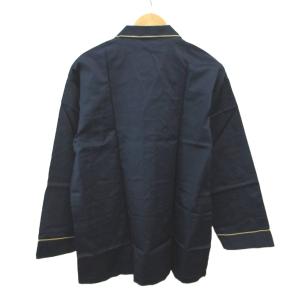 YVES SAINT LAURENT ナイトウエア パジャマ 上下セット M 紺 ネイビー 長袖長ズボン パイピング ロゴ刺繍 /MD GY70