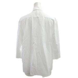 MARGARET HOWELL シャツ ブラウス 1 白 ホワイト 開襟 七分袖 フラップポケット /YU ECC005