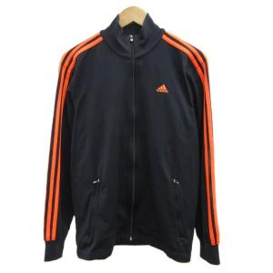 adidas トラックジャケット トラックパンツ セットアップ ジャージセット M ネイビー オレンジ フルジップ 長袖