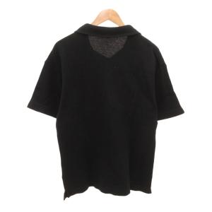 VERSACE JEANS COUTURE ポロシャツ 半袖 ロゴ刺繍 鹿の子 M 黒 ブラック /JS ECC005