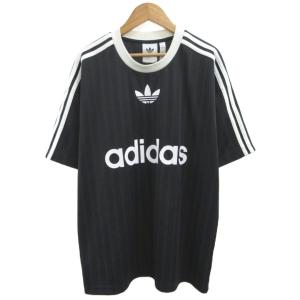 Tシャツ スポーツウェア トップス M 黒 ブラック ロゴプリント 半袖 ストライプ柄 /YU GY53