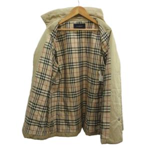 BURBERRY LONDON 中綿ジャケット 上着 絹 シルク 42 ベージュ キルティング 長袖 ボタン留め /NP GY53