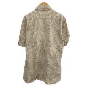 BURBERRY BLACK LABEL シャツ 3 ベージュ ストライプ柄 ボタンダウン 半袖 /MD ECD005