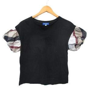カットソー Tシャツ 半袖 切替 コットン 38 ブラック 黒 /KT10 ECD005