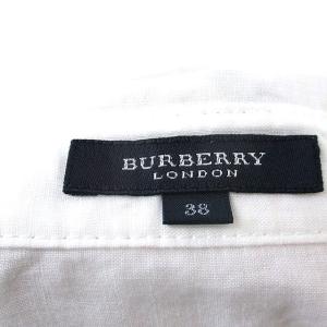 BURBERRY LONDON 国内正規品 シャツ ブラウス 七分袖 リネン シンプル 38 ホワイト 白 /KT15 ECD005