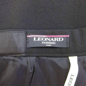 LEONARD スカート ウール 69-94 黒 ブラック 無地 ひざ丈 タイトシルエット /PP ECD005
