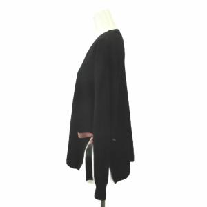 PAUL SMITH ニット セーター ウール M 黒 ブラック ピンク リブ編み クルーネック 長袖 /NP ECD005