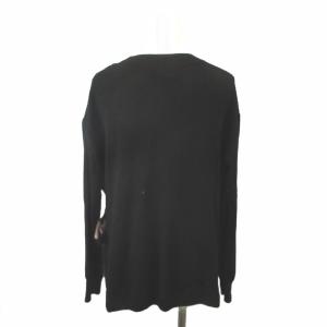 PAUL SMITH ニット セーター ウール M 黒 ブラック ピンク リブ編み クルーネック 長袖 /NP ECD005