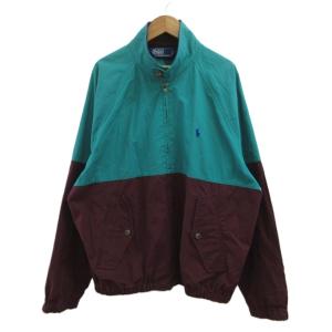 スイングトップ ブルゾン 2トーン M 緑 グリーン 茶 ブラウン 無地 ハイネック 長袖 P12-JRRL-BA-0798