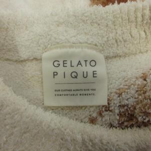 gelato pique ルームウェア パジャマ トイプードルジャガードプルオーバー トップス 長袖 総柄 ロゴ F 白 ホワイト