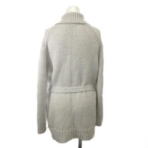 BURBERRY LONDON ニットカーディガン トップス モヘヤ混 5 グレー 無地 襟付き 長袖 /YU ECD005