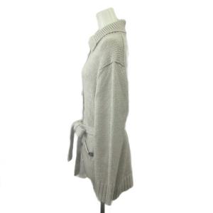 BURBERRY LONDON ニットカーディガン トップス モヘヤ混 5 グレー 無地 襟付き 長袖 /YU ECD005