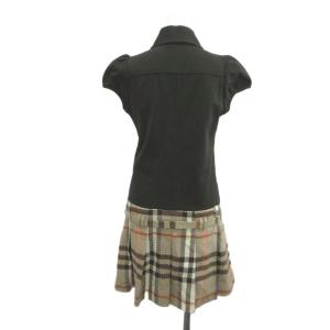 BURBERRY LONDON ワンピース 38 茶 ブラウン チェック柄 プリーツ 半袖 ミニ丈 /MD ECD005