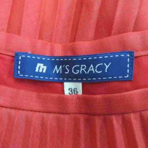 M'S GRACY プリーツスカート 36 赤 レッド ひざ丈 /HO52 ECD005