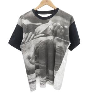 Tシャツ カットソー L マルチカラー オフホワイト プリント 半袖 クルーネック /HO64 ECD005