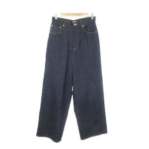 Loose Fit Pants デニム ジーンズ 32 青 ブルー インディゴ ワイドレッグ クロップド丈