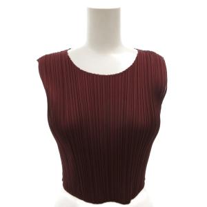 イッセイミヤケ JUICY COLORS 美品 ノースリーブカットソー ワインレッド PP41JK001