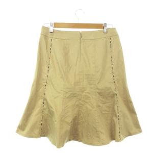 BURBERRY LONDON スカート 42 ベージュ フレアスカート チェック柄パイピング FX024-415-43 /AO26 ECD005