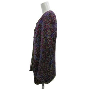 HARDY AMIES HARDYAMIES ブティック BOUTIQUE セットアップ 上下 ノーカラージャケット ペイズリー柄 総裏地 肩パッド