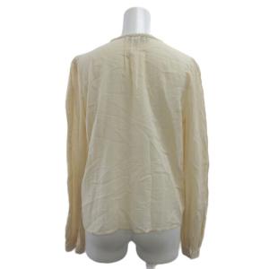 SEE BY CHLOE カットソー ブラウス M ベージュ プリーツ Vネック 長袖 /KK GY99
