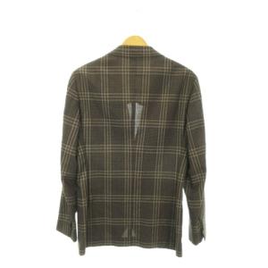 BEAMS F ジャケット 上着 44 8R 茶 ブラウン チェック柄 長袖 シングルブレスト 背抜き 21-16-0709-110