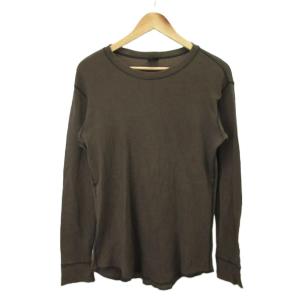Tシャツ カットソー トップス 3 茶 ブラウン 無地 ラウンドネック 長袖 /YU ECA006