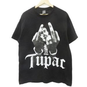 Tシャツ カットソー 半袖 2PAC L 黒 ブラック クルーネック 半袖 プリント /SM41 ECB005