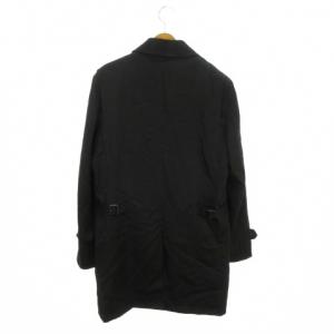 COMME CA ISM トレンチコート XL 黒 ブラック 無地 レギュラーカラー 長袖 比翼 /MN35 ECB006
