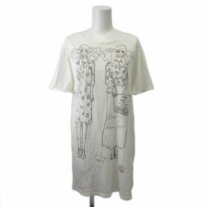 × シアタープロダクツ theatre products Tシャツ 白 ホワイト イラストプリント 半袖
