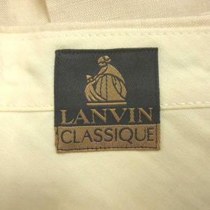 LANVIN ストレートパンツ スラックス 絹 シルク 麻 リネン 91-91 アイボリー ベージュ 無地 長ズボン