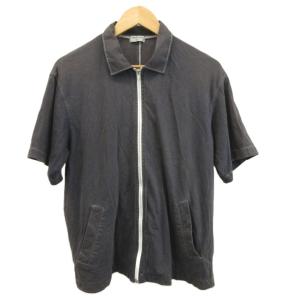 ジップアップシャツ F チャコールグレー 無地 半袖 /NP GY53