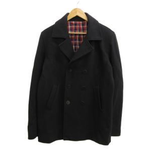 ピーコート ウール 2 ネイビー 紺 ダブルブレスト チェック柄裏地 長袖 H062JQ18 H18 /PP
