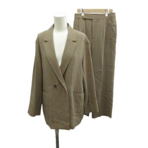 スーツ ジャケット パンツ M モカブラウン ダブルブレスト 長袖 無地 /KK GY70