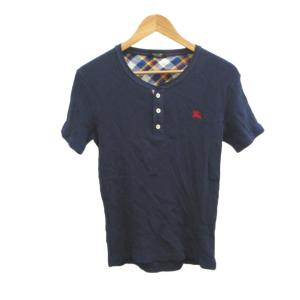 Tシャツ カットソー 2 紺 ネイビー ヘンリーネック 半袖 ワッフル生地 /KK ECA007