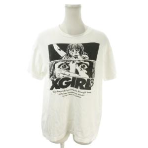 × 楳図かずお おろち Tシャツ M 白 ホワイト クルーネック 半袖 グラフィックプリント /MN41