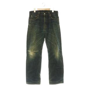 502 デニムパンツ ストレート ダメージ加工 W30L36 インディゴ