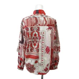 ISABEL MARANT ETOILE 長袖シャツ 36 赤 レッド 白 ホワイト パッチワーク柄 長袖 レギュラーカラー /SH GY53