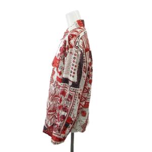 ISABEL MARANT ETOILE 長袖シャツ 36 赤 レッド 白 ホワイト パッチワーク柄 長袖 レギュラーカラー /SH GY53