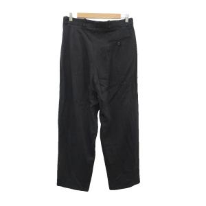 EMPORIO ARMANI タックテーパードパンツ 黒 ブラック 無地 ロング丈 /YS19 ECA008