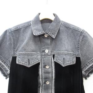 sacai 18-03948 18AW ドッキングワンピース  半袖 ブラック S