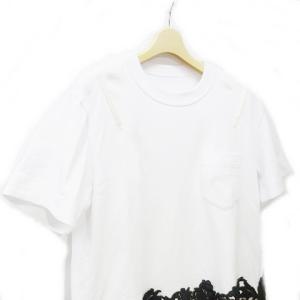 sacai 21SS 21-05597 コットンジャージーレースサテンドレス ドッキングワンピース 2 白