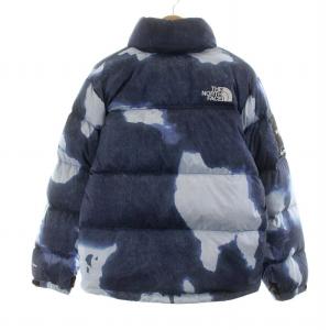Supreme ND521001 Bleached Denim Print Nuptse Jacket S 青