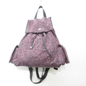 ヴィンテージ レオパード柄 ヒョウ柄 リュックサック デイパック ピンク