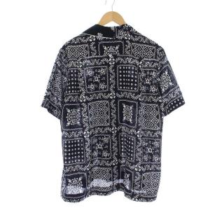 sacai 21SS Archive Print Mix Shirt オープンカラーシャツ 総柄 1 紺 白