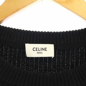 CELINE エディスリマン 20AW トリオンフ刺繍クルーネックニット S 黒