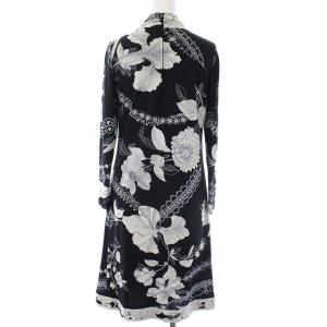 LEONARD FASHION 近年モデル ハイネックワンピース 花柄 36 黒
